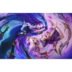 《英雄联盟》灵魂莲华艾希&刀妹插画：美少女合体贴贴!